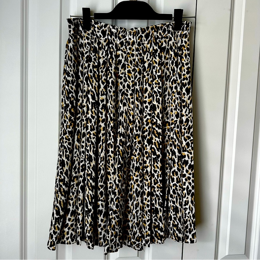 J. Crew leopard print midi skirt